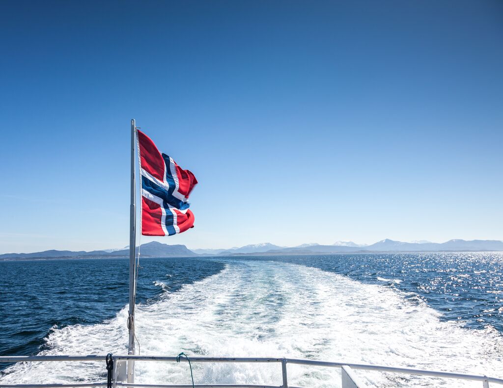 Ferry Outside Of Kristiansand, Norway