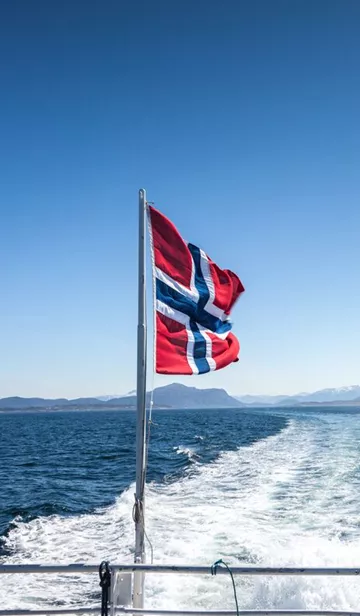 Ferry Outside Of Kristiansand, Norway