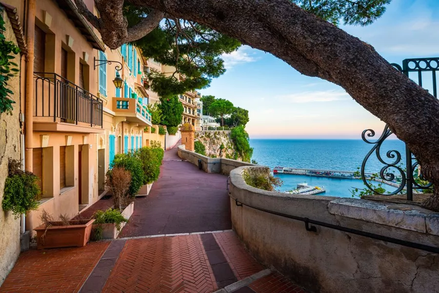 Medium Scenic Walk On The Rock Of Monaco Overlooking Port De Fontvieille, Monaco 1253539232