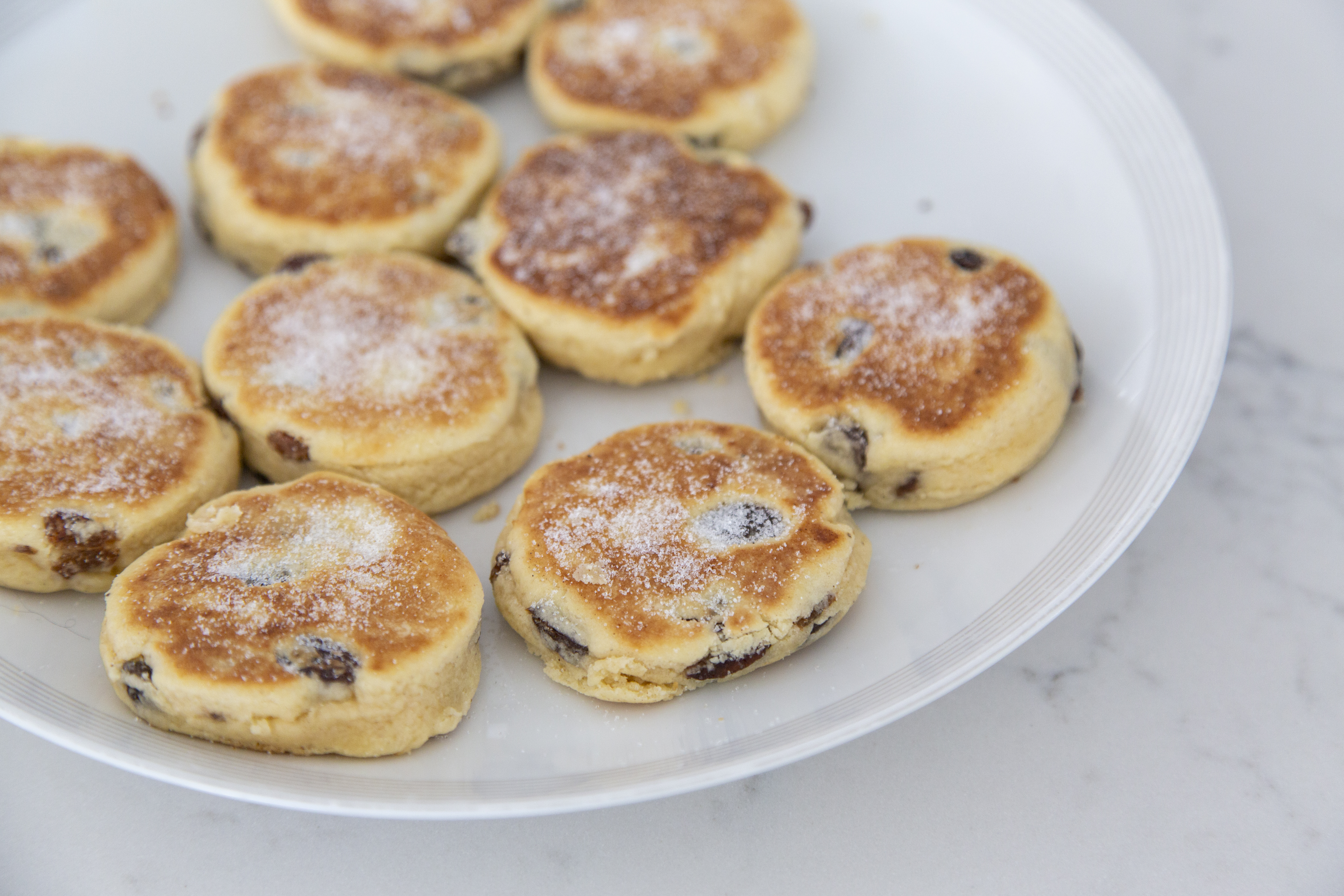 Plate of traditional Welsh cakes