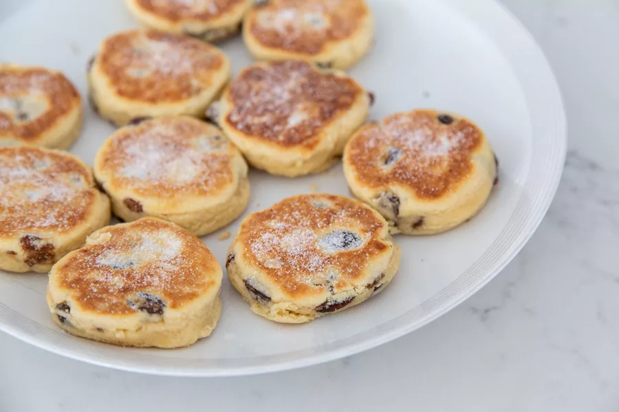 Plate of traditional Welsh cakes