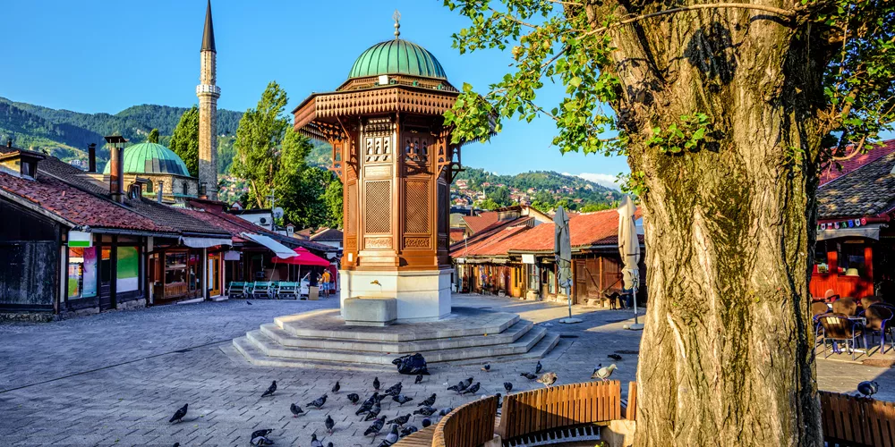 Sebilj Fountain In The Old Town Of Sarajevo, Bosnia and Herzegovina