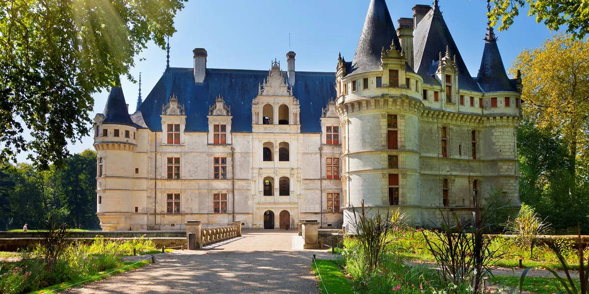 Chateau Dazay Le Rideau on a sunny day in Azay Le Rideau, France