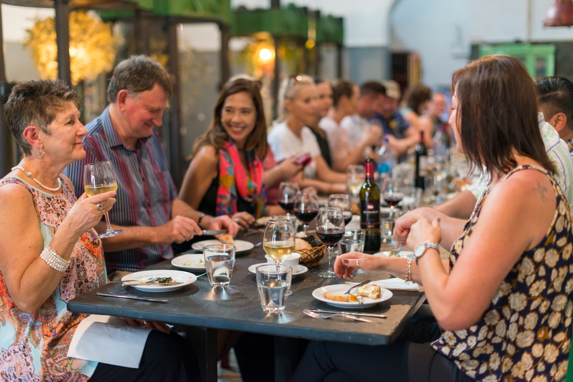 Tourists enjoying dinner in Monsaraz, Portugal