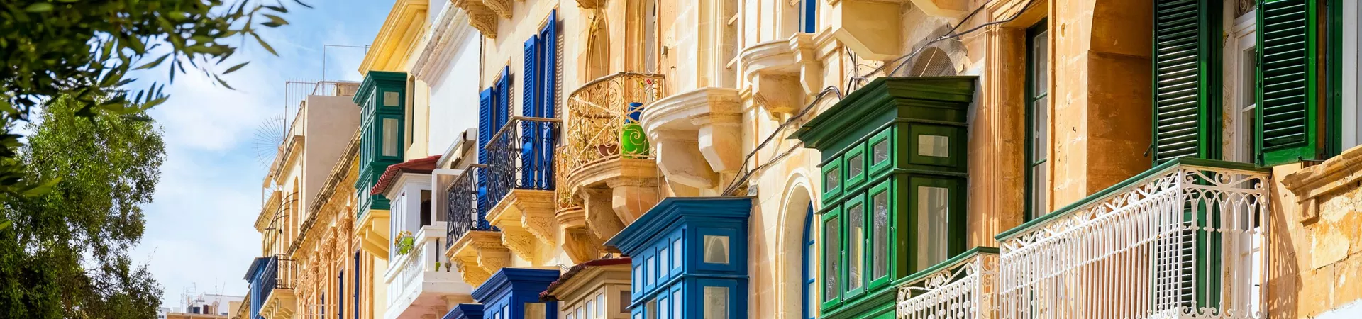Colourful balconies in Valletta, Malta