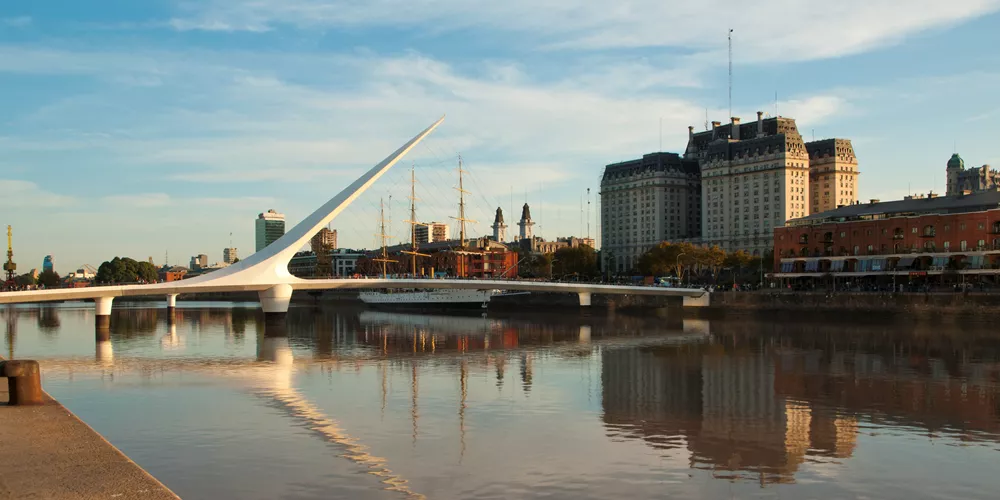 Bridge over River de la Plata in Argentina