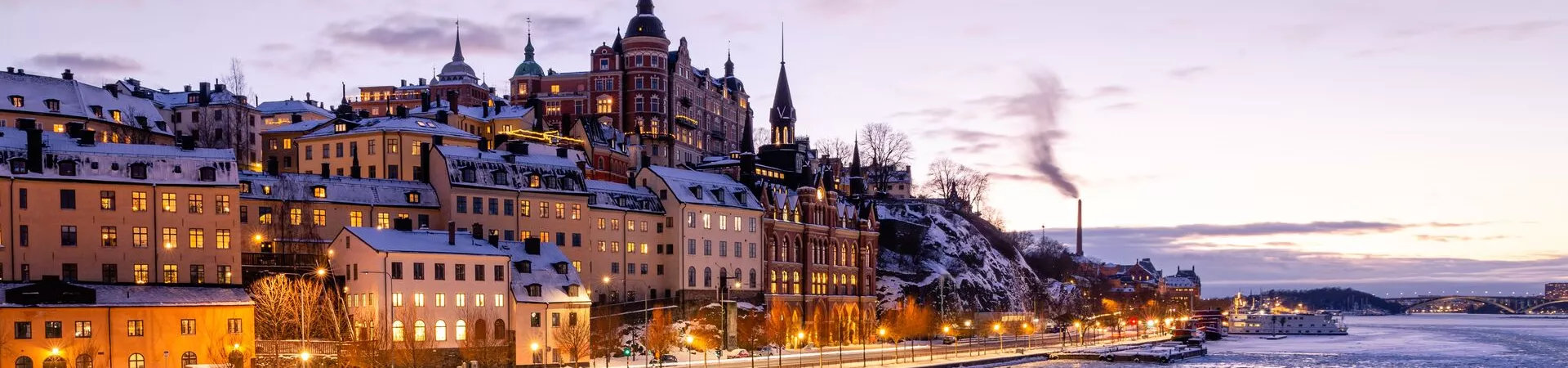 Stockholm Södermalm Skyline In Winter