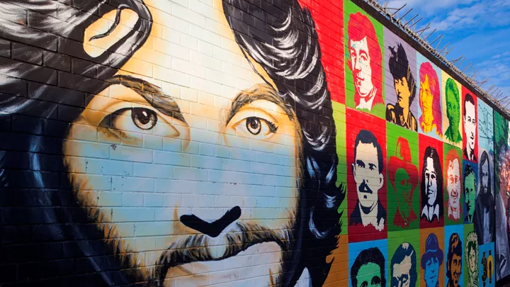 Republican murals in Falls Road, Belfast, Northern Ireland