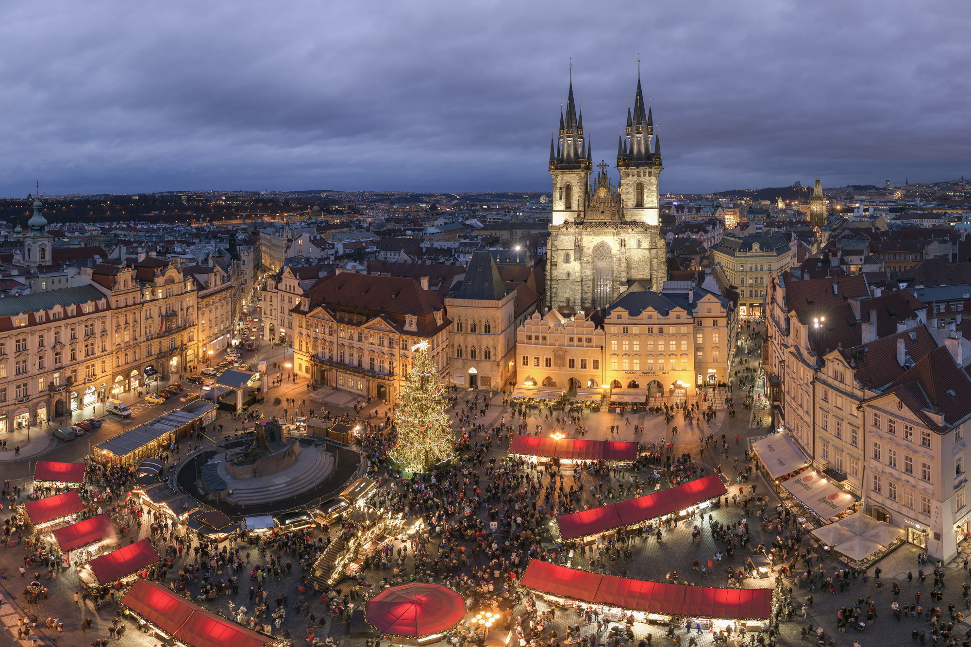 Christmas market in the Old Town of Prague, Czech Republic