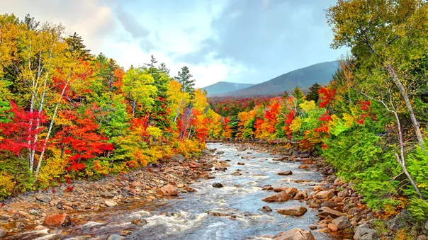 Autumn in the White Mountains of New Hampshire in the USA
