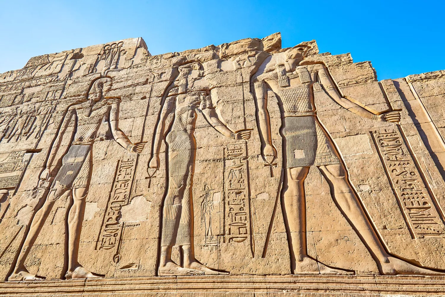 Egyptian Hieroglyphics at the Temple of Kom Ombo in Egypt