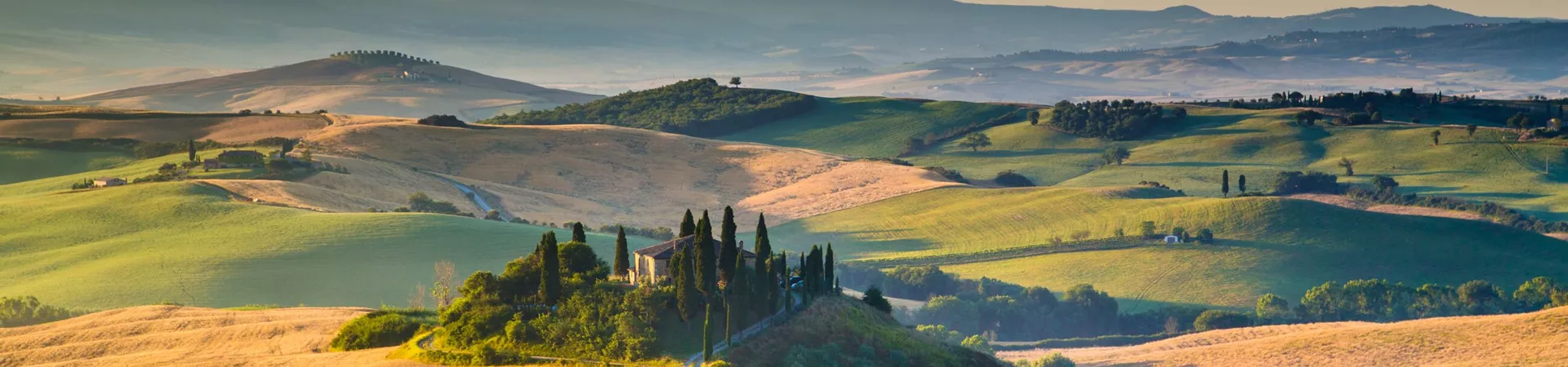 Scenic Tuscany Landscape At Sunrise, Val D'orcia, Italy