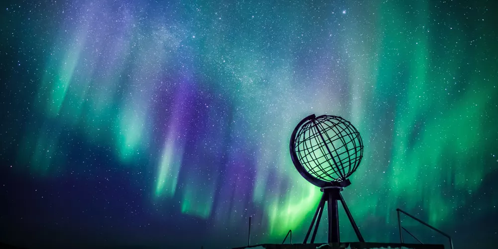 The Northern Lights over the North Cape in Norway, Scandinavia