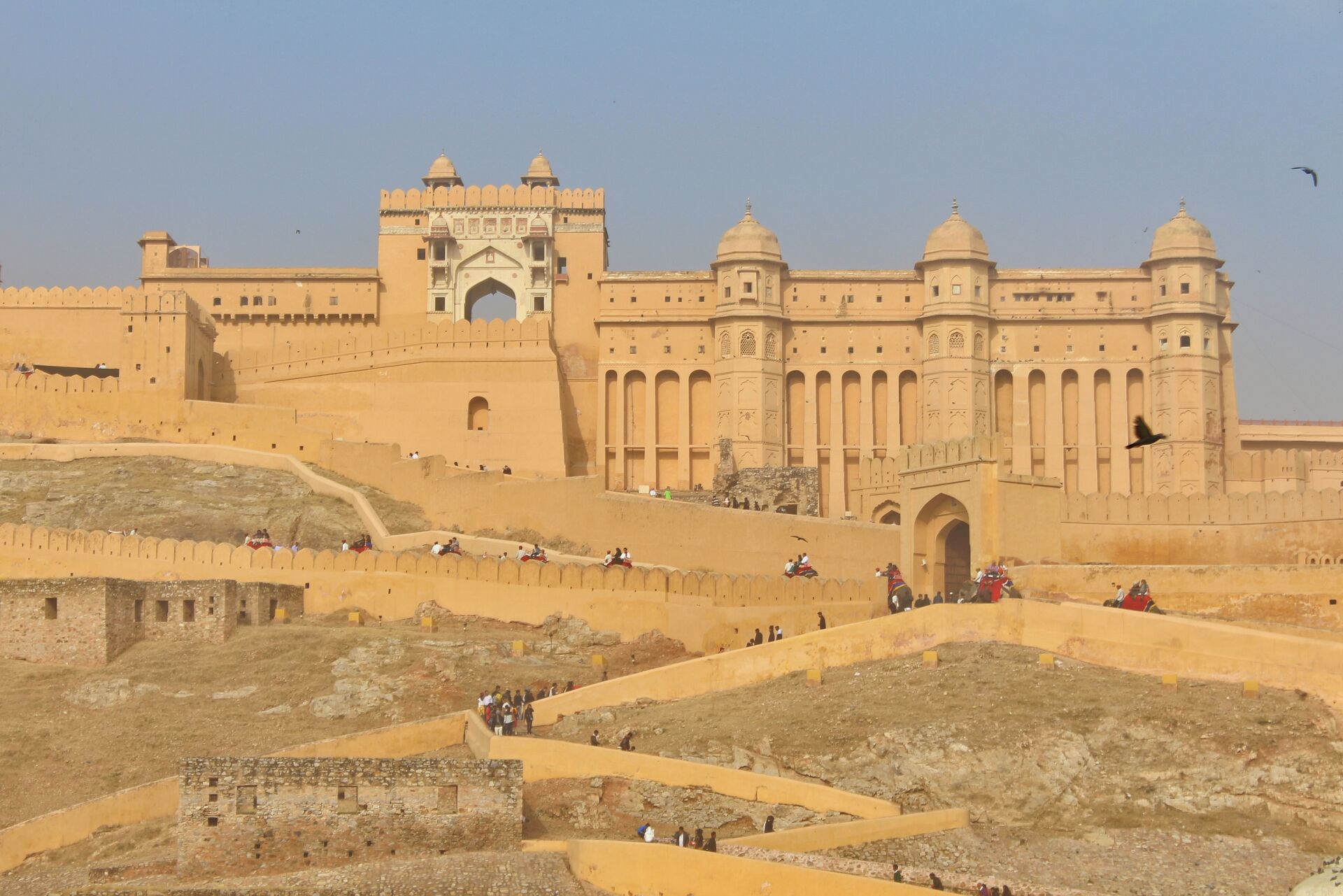 Amber Fort in Jaipur, India against clear sky