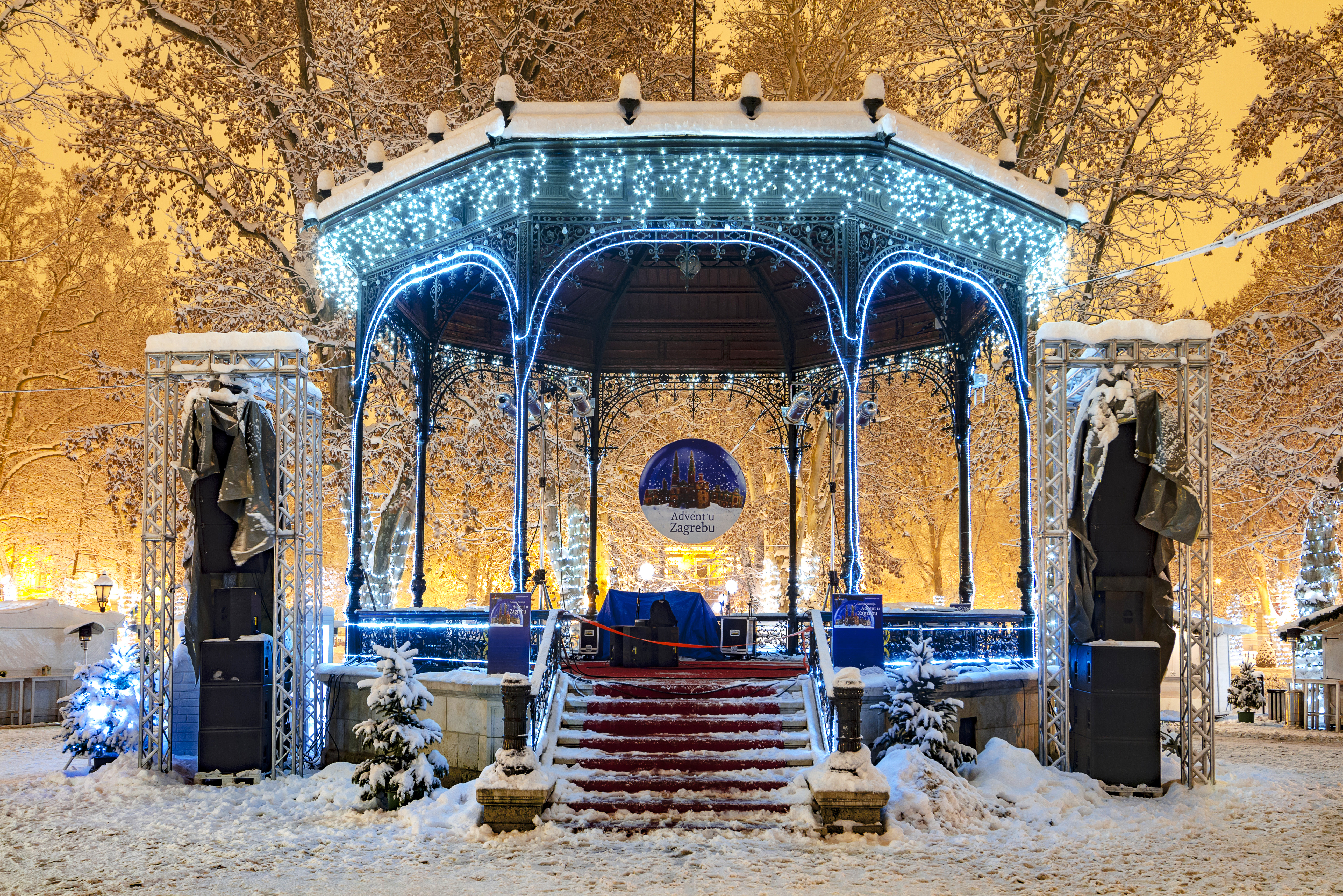 Music Pavillion at Christmas time in Croatia