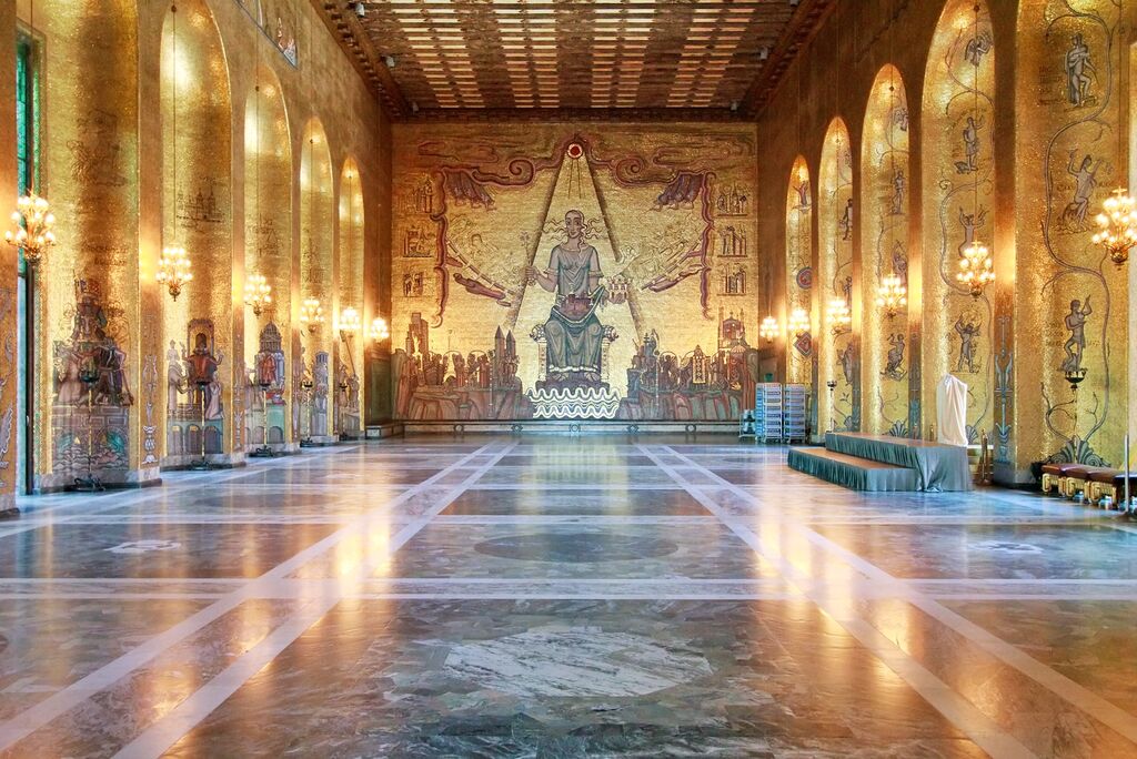 Golden Room In Stockholm Town Hall, Sweden