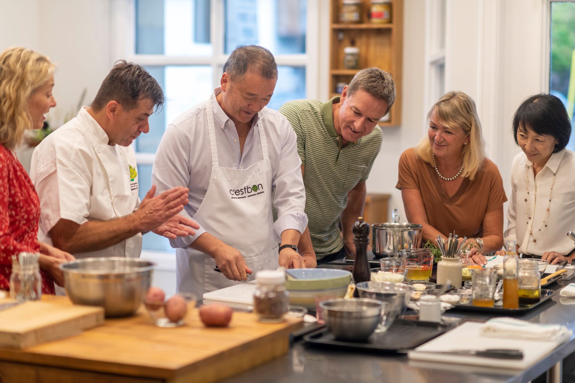Cooking demonstration at C’est Bon Cooking School in Ottawa, Canada