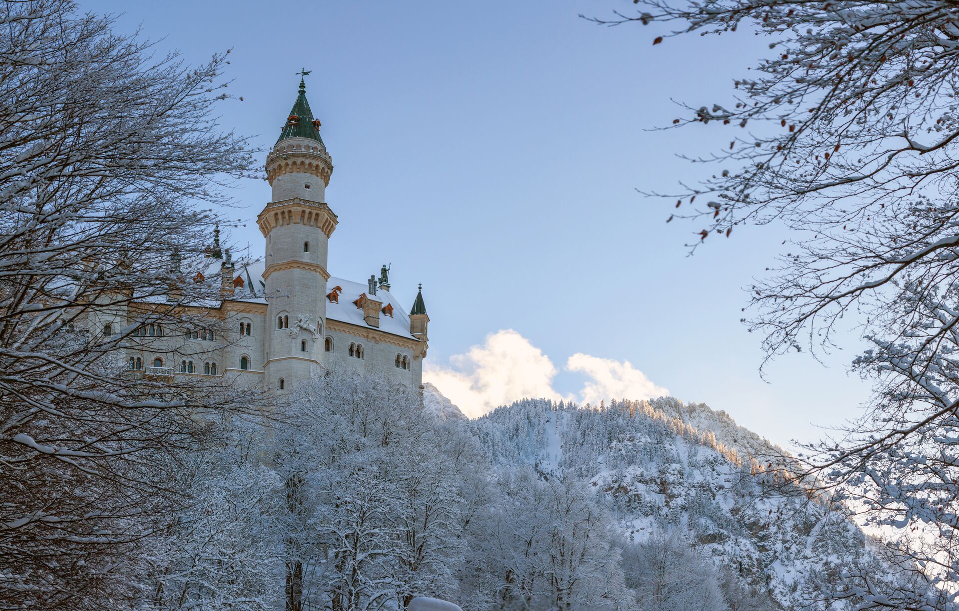 Neuschwanstein Castle during winter in Germany