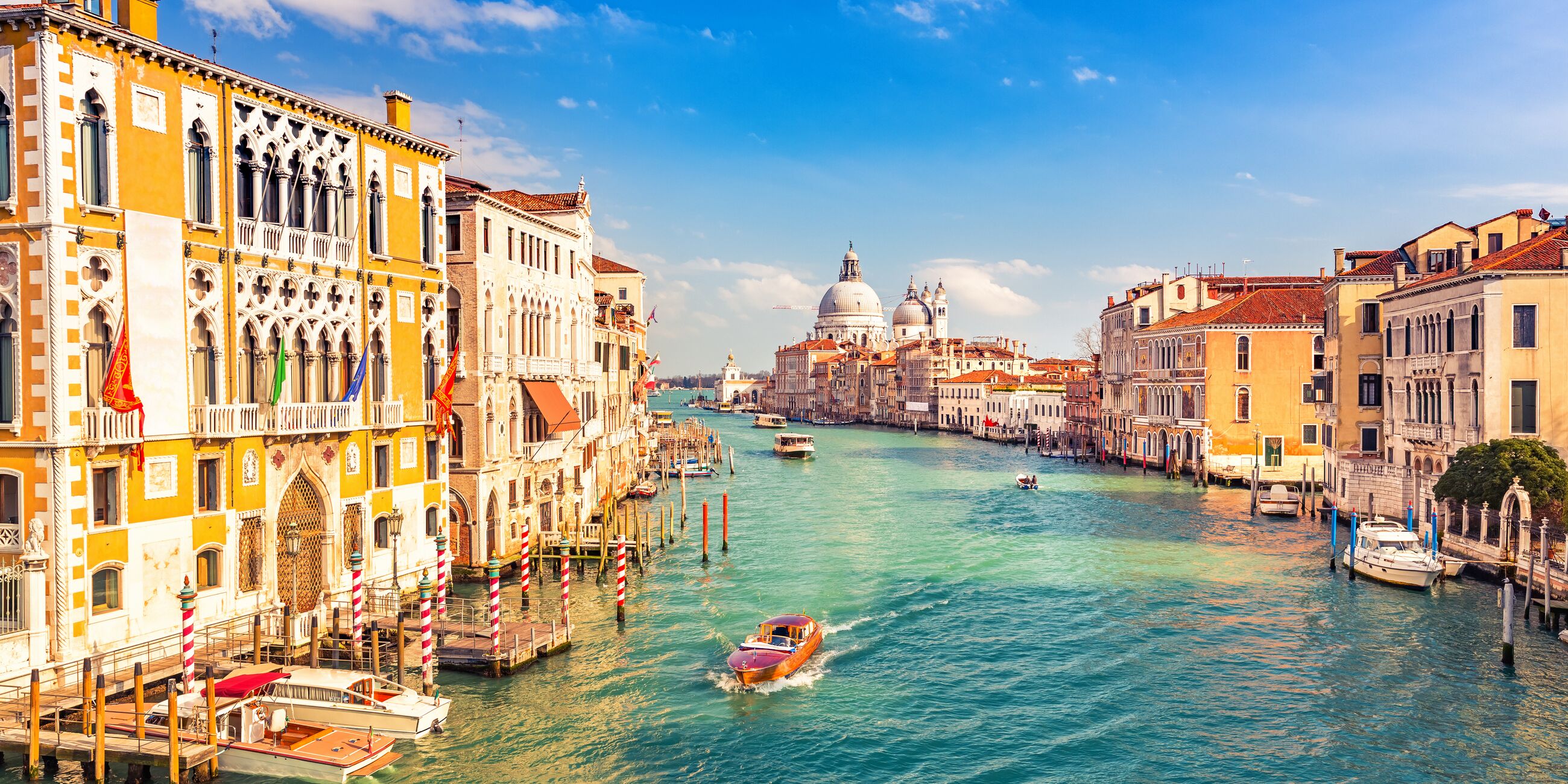 The Grand Canal on a sunny evening in Venice, Italy