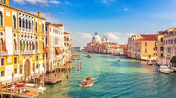 The Grand Canal on a sunny evening in Venice, Italy