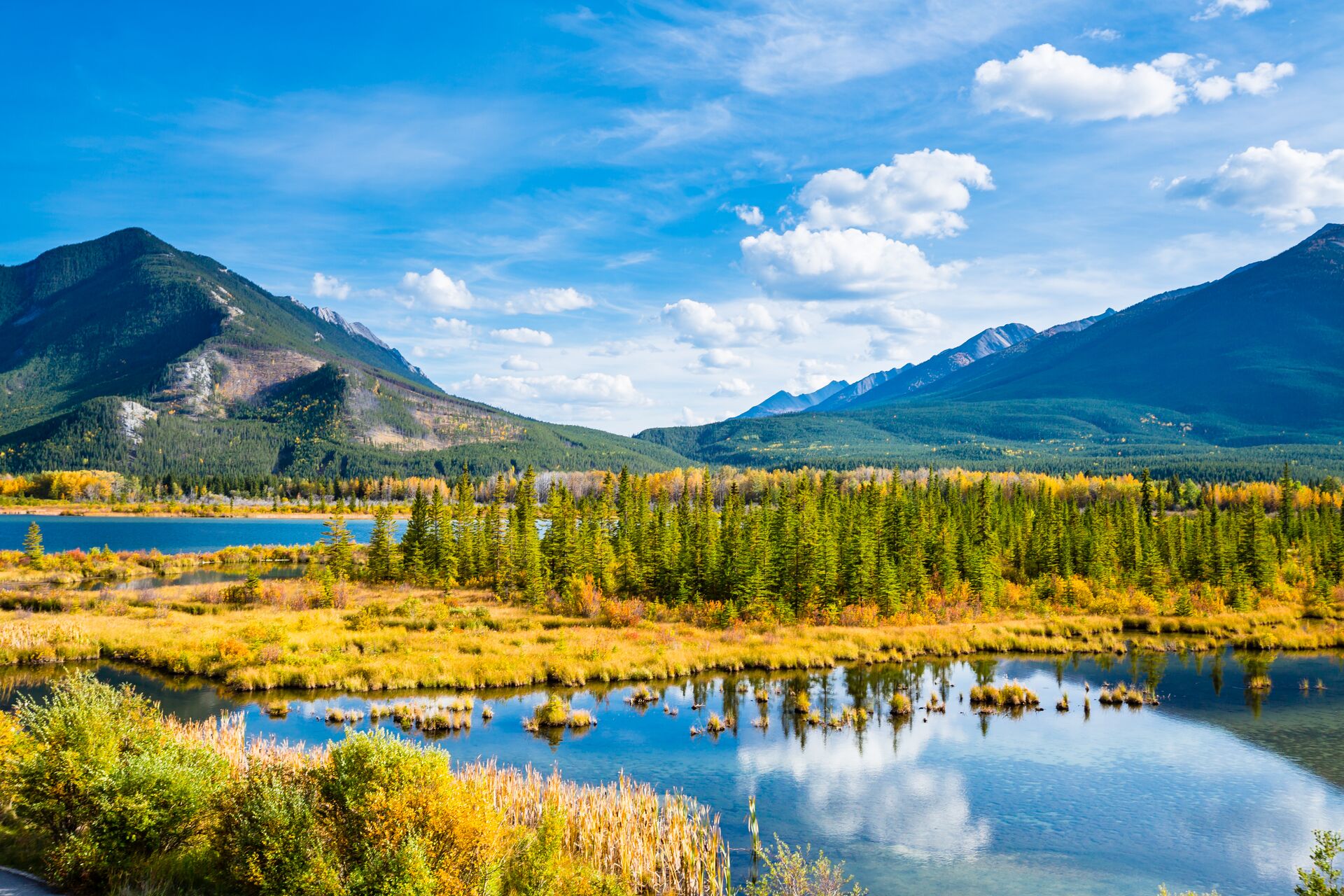 Minnewanka Lake In Canadian Rockies In Banff Alberta Canada