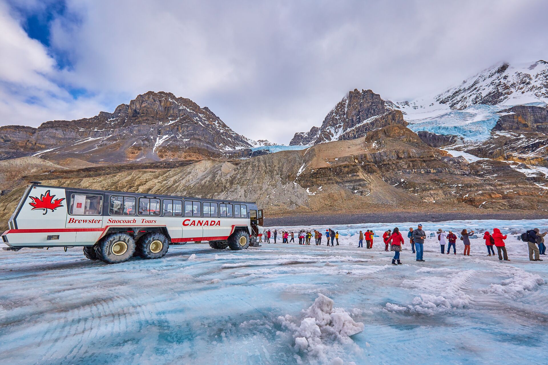 Large People On The Glacier Walk On Athabasca Glacier 614182743