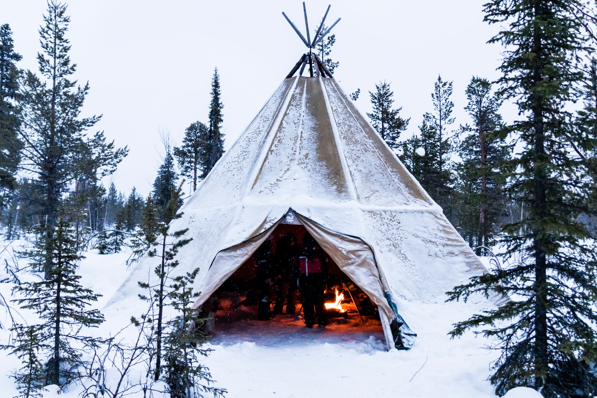 Sami Tipi In Lapland In Winter
