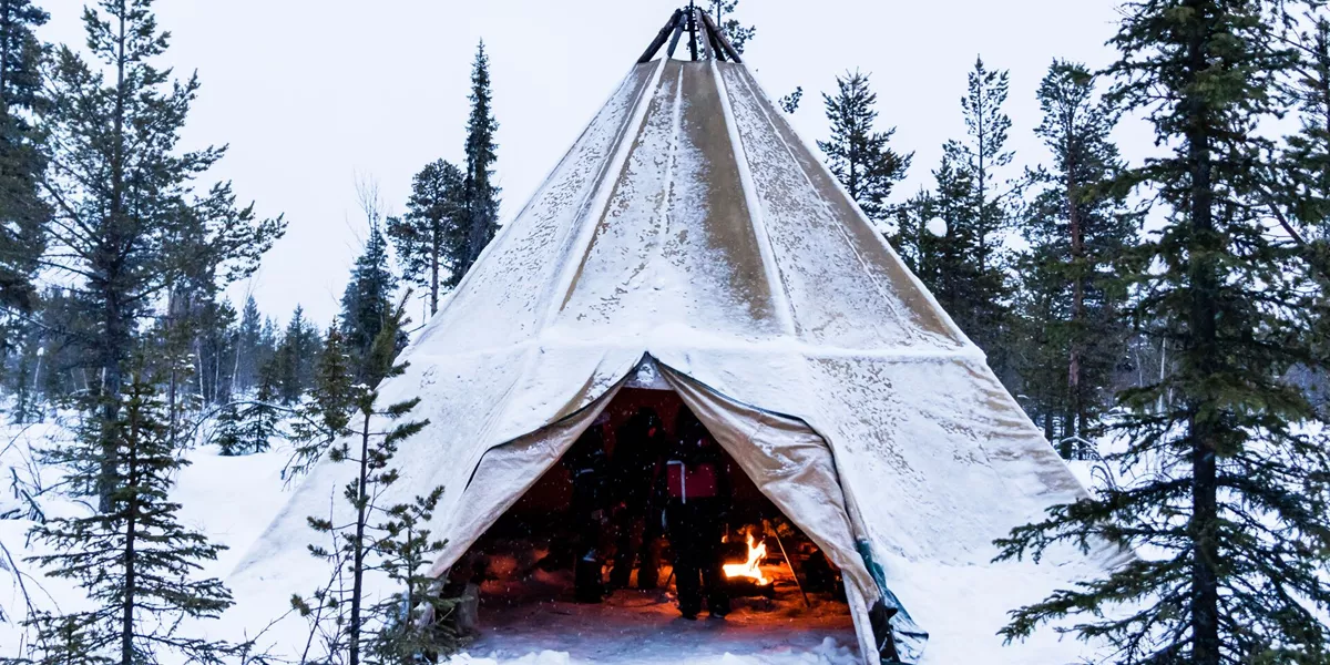 Sami Tipi In Lapland In Winter