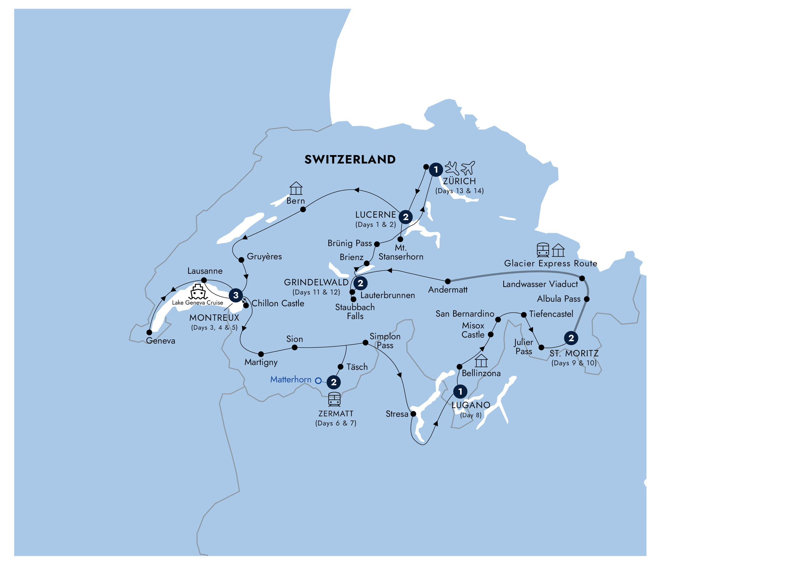 Map Country Roads Switzerland Guided Tour E728 2026