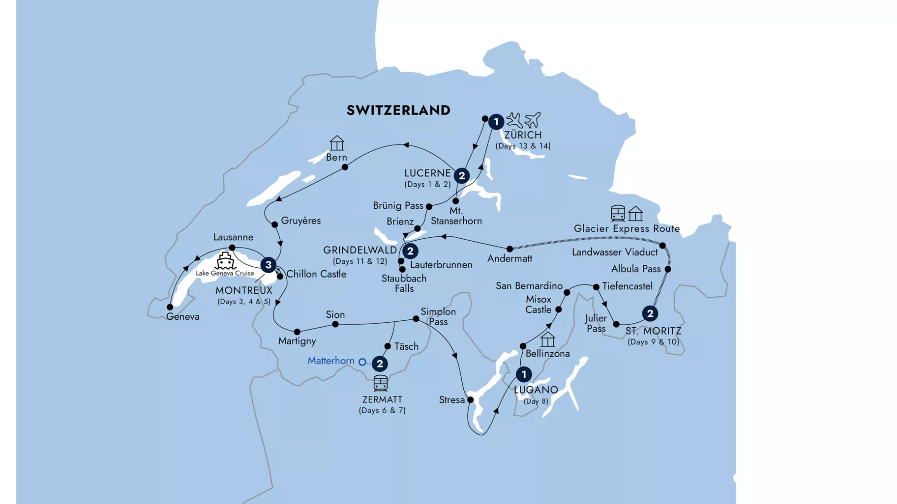 Map Country Roads Switzerland Guided Tour E728 2026
