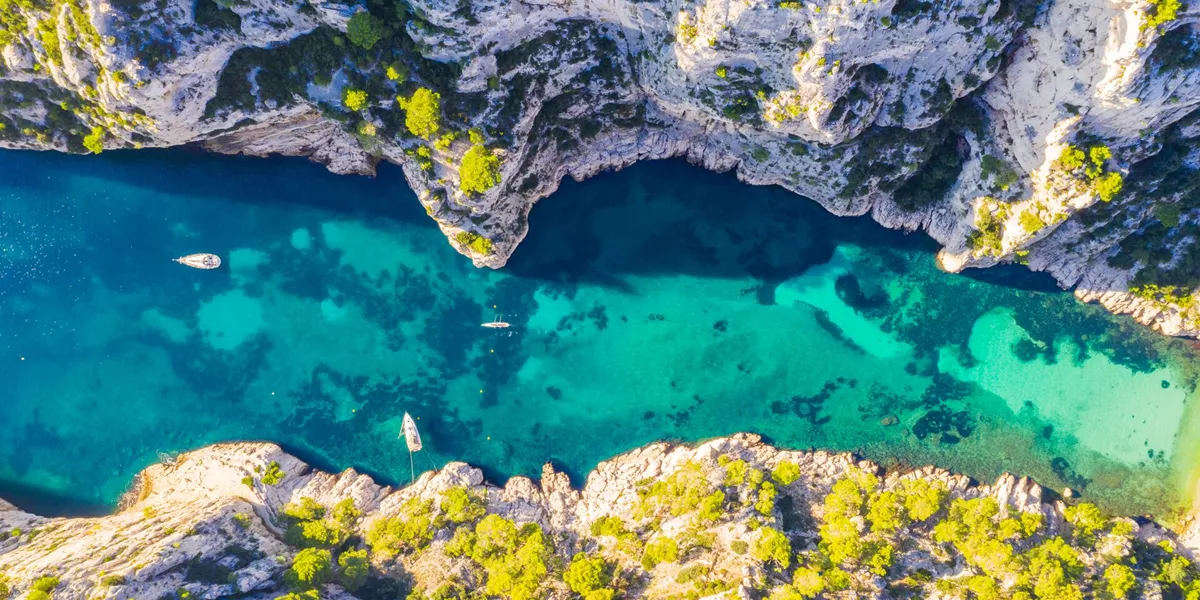 Calanque d'En-Vau in Calanques national park on the French Riviera in the South of France