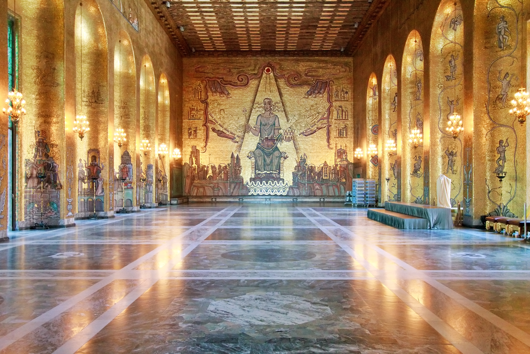 Golden Room In Stockholm Town Hall