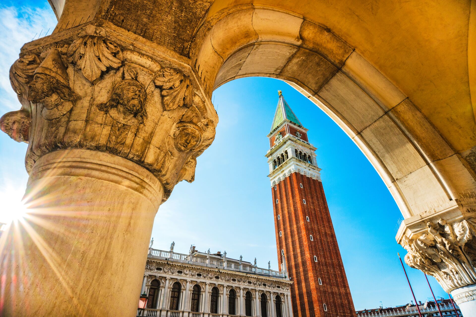 Angled Shot Of The Piazza De San Marco In Venice, Italy