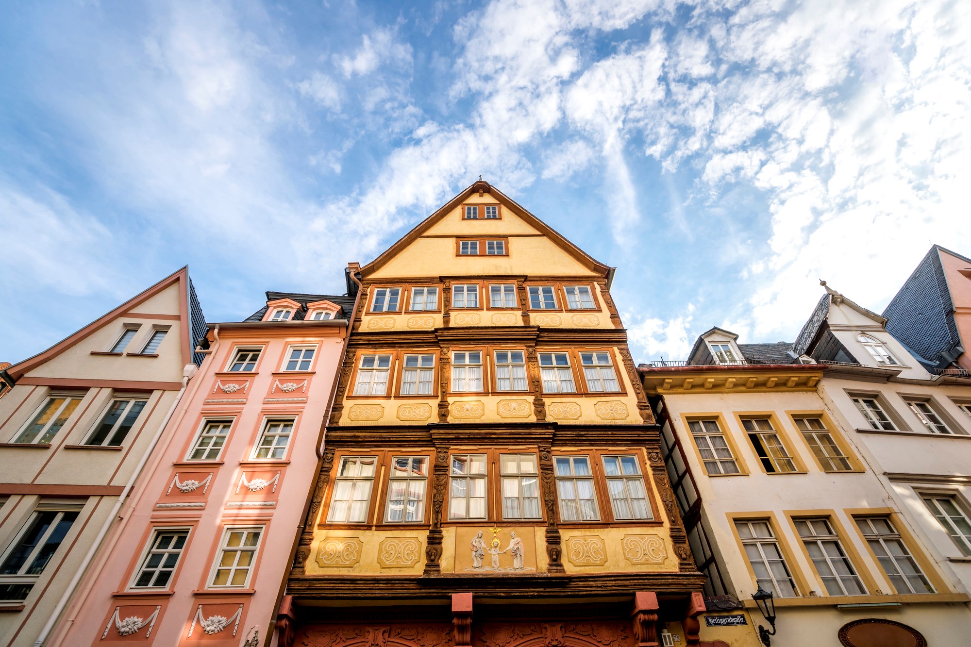 Half-timbered houses in Mainz, Germany