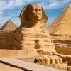 Full Sphynx Profile Pyramid Giza Egypt 178375366