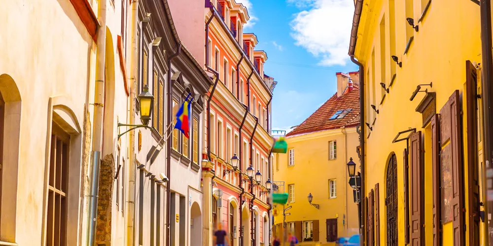Large Street View In Old Town Of Vilnius, Lithuania 1219592828