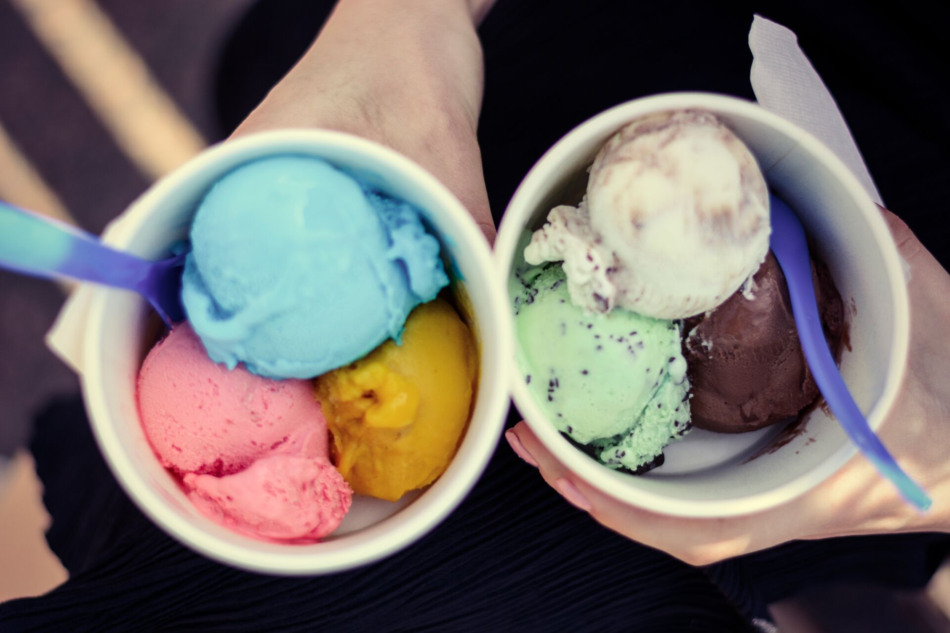 Large Top View Ice Cream Flavors 1043191858