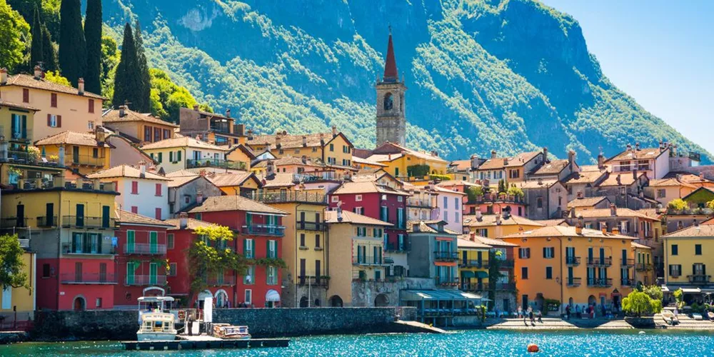 Panoramic View Of City Against Sky in Lake Como in Italy
