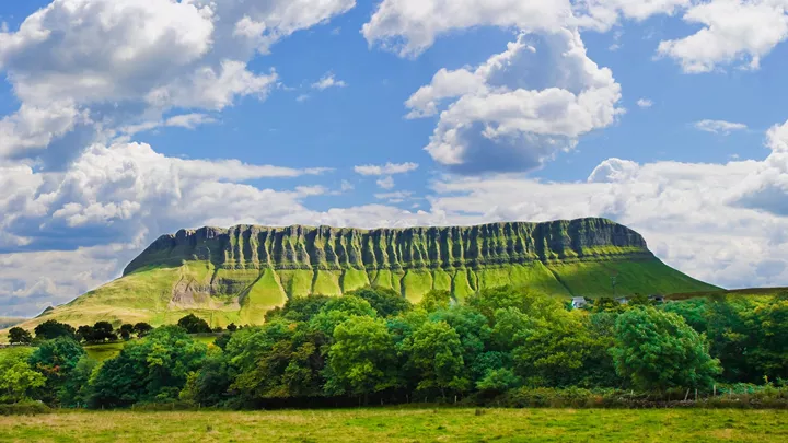 Benbulbin or Ben Bulben rock formation near Drumcliffe in Ireland