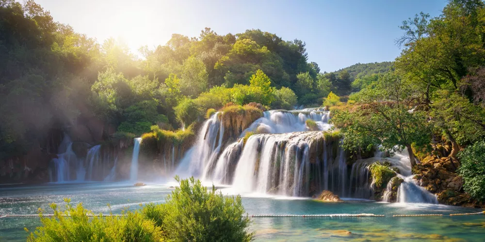 Krka Waterfalls In Krka National Park In Croatia