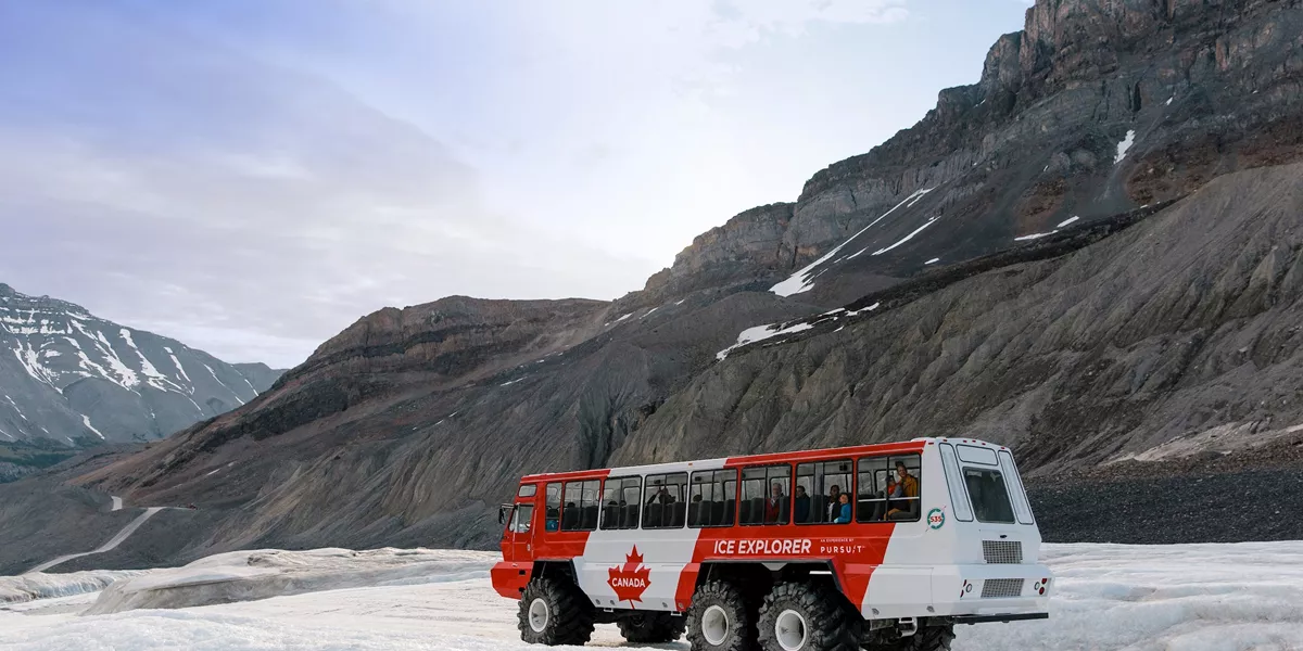 Ice Explorer on the Columbia Icefield in Jasper, Canada