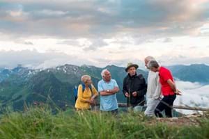 Ranger explaining flora and fauna to guests Stanserhorn, Switzerland