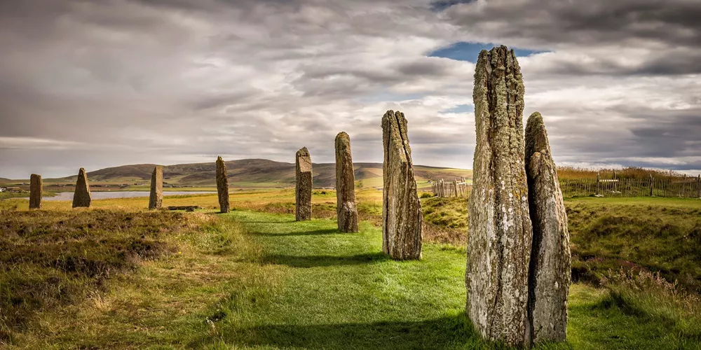 Ring Of Brodgar, a neolithic stone circle in Orkney, Scotland