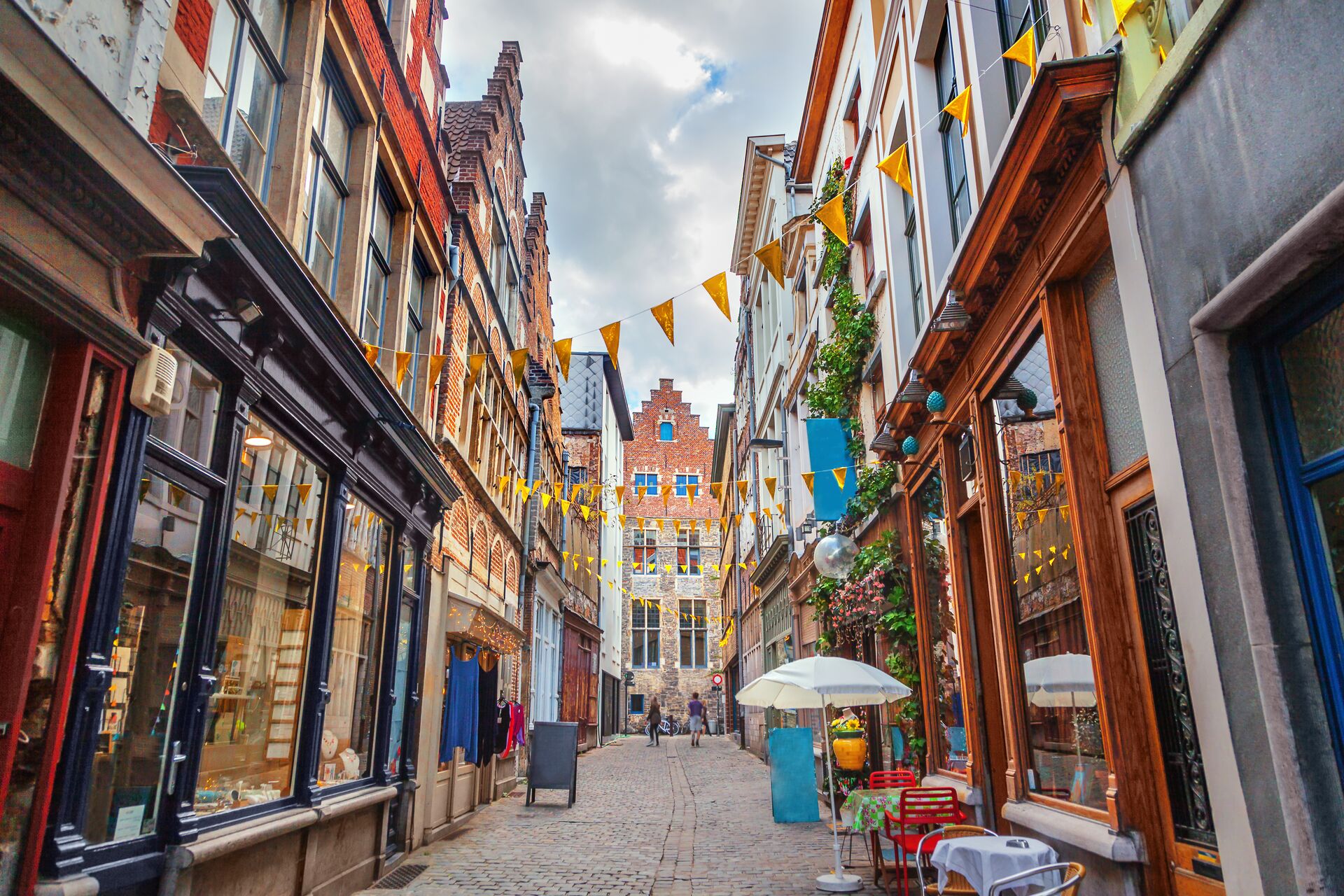 Charming street in Gent, Belgium