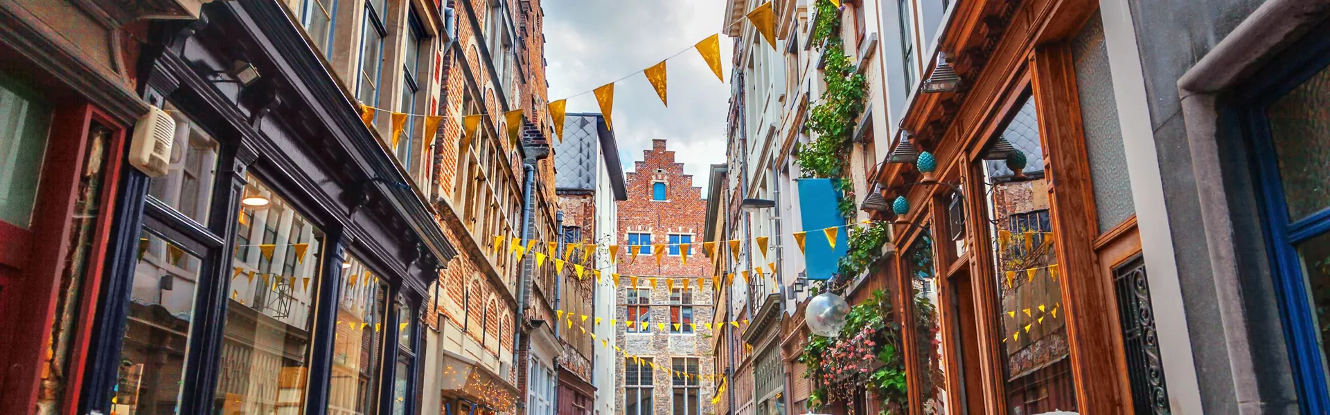 Charming street in Gent, Belgium