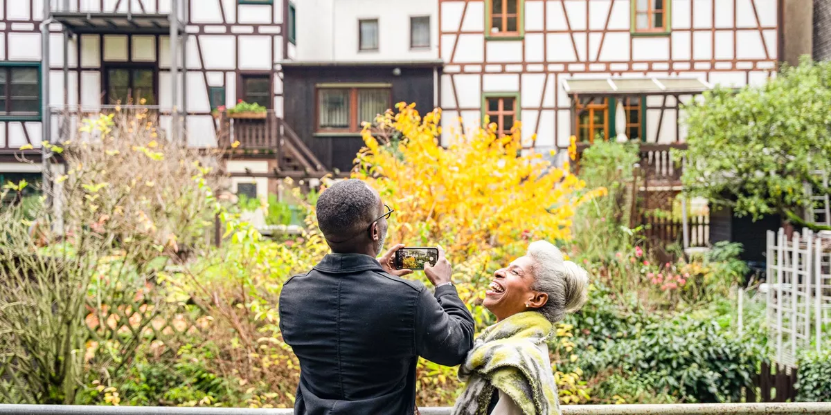 Guests laughing as they explore Bacharach, Germany
