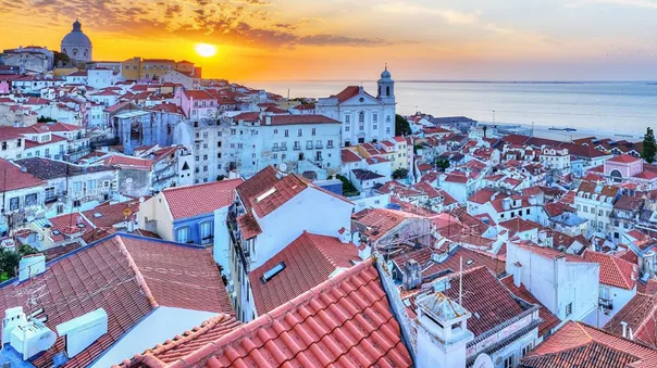 Sunset skyline in Portugal