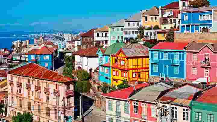 Colourful houses, Valparaiso, Chile
