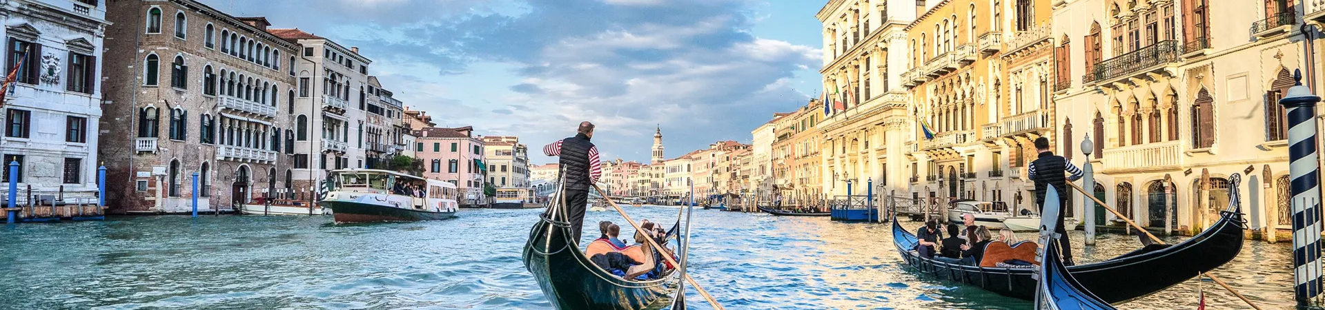 Gondola ride along the Grand Canal in Venice, Italy