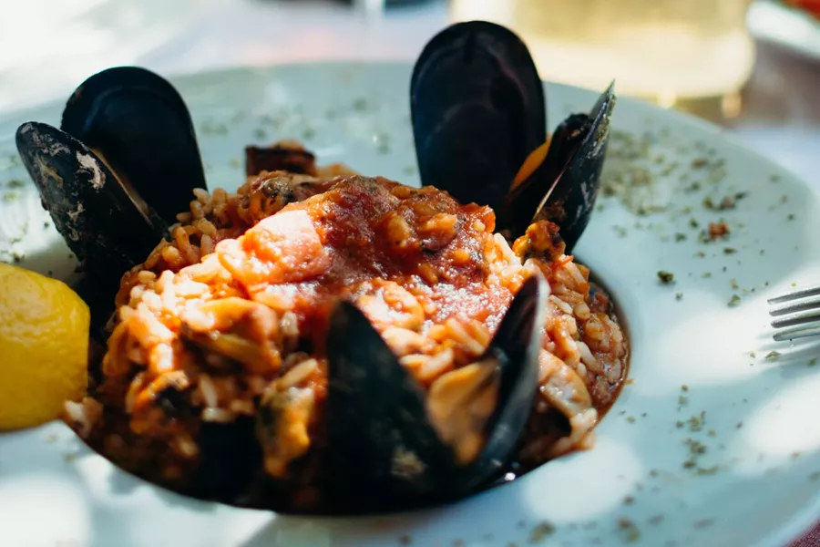Food served on a plate